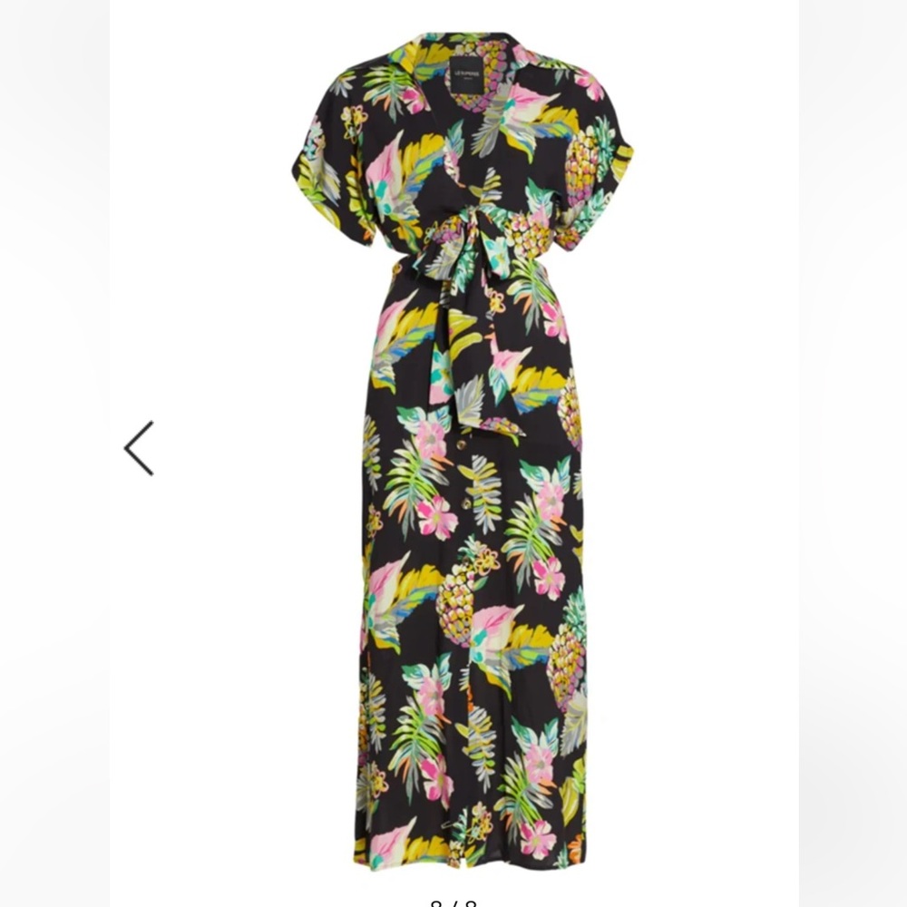 Le‎ Superbe Pineapple Button Up Maxi Dress NWT Size 6 - Picture 4 of 16